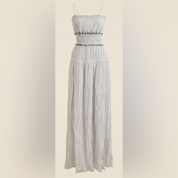 J. Crew Crinkled Ruffle Trim Dress - Picture 3 of 9